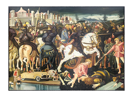 《战士—承诺》，布面油画，210?×150cm?×6联，2025年（局部4）