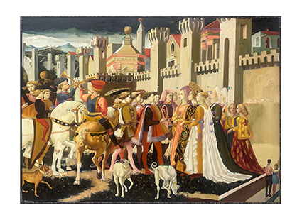 《战士—承诺》，布面油画，210?×150cm?×6联，2025年（局部6）