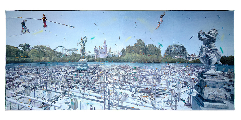 《生活道具-结构主义乐园》 170×400cm 布面油画 2021-2022