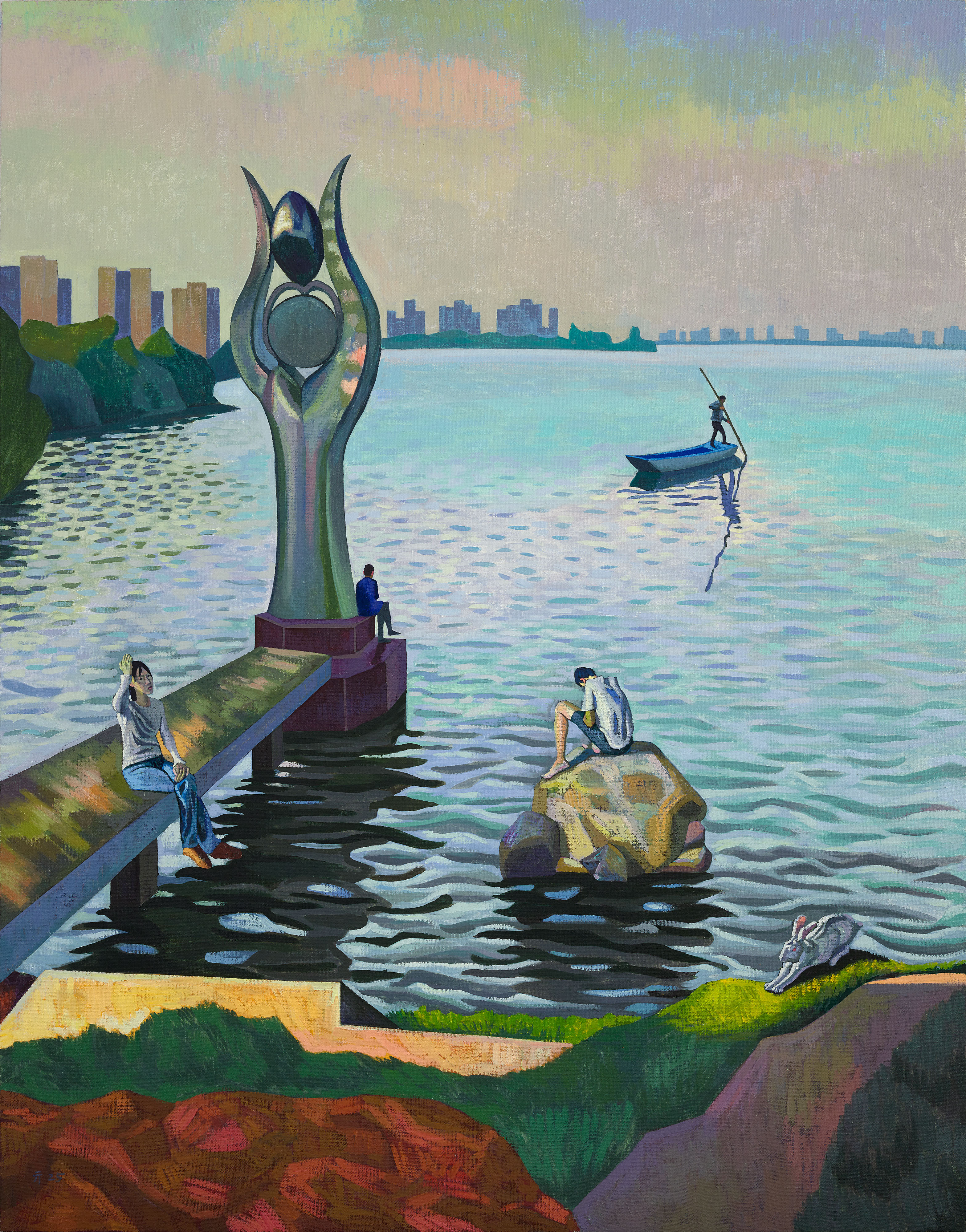 远处是座城市 A cityliesinthedistance2025布面油画Oiloncanvas180×230cm